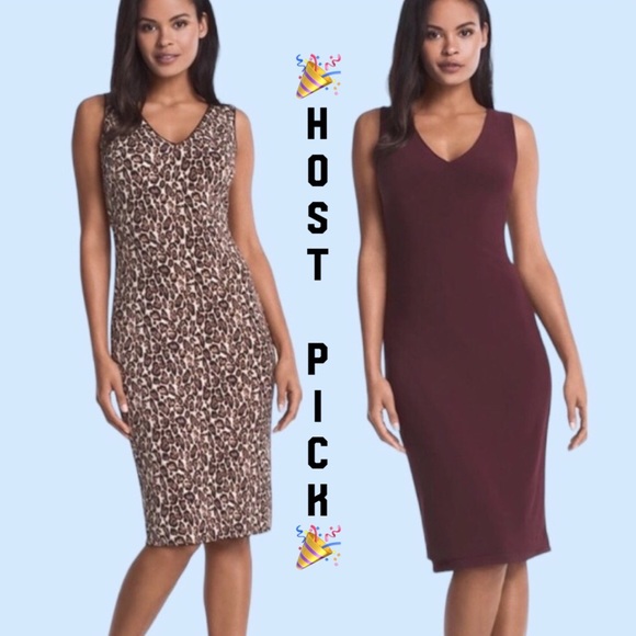 White House Black Market Dresses & Skirts - White House Black Market Brown Cheetah Print Reversible Dress